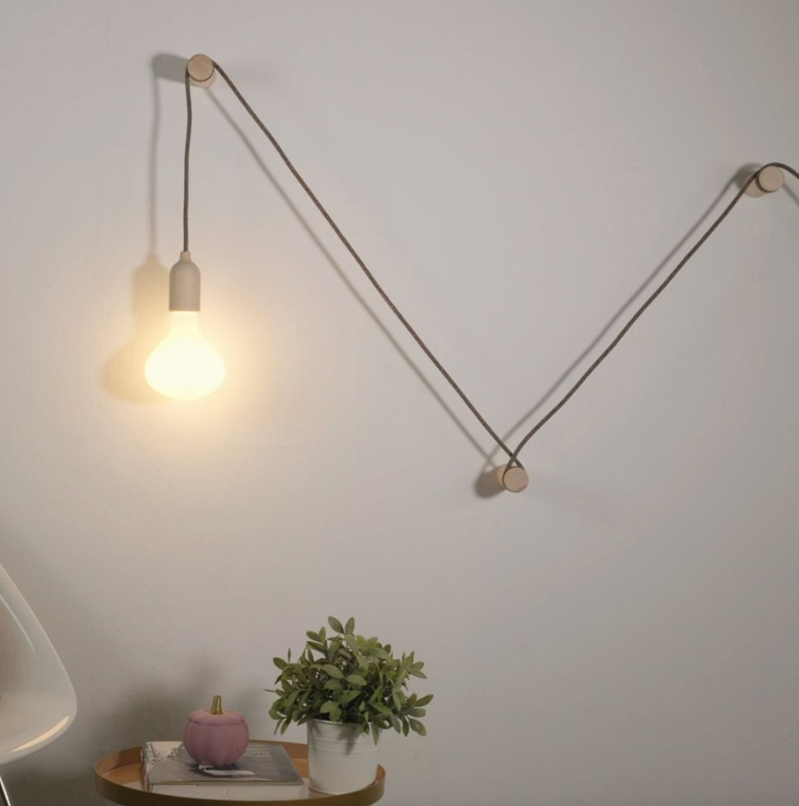 Rolè | Wandhalterung Holz natur zur Anbindung von DIY Pendelleuchten Hängelampen Wandlampe