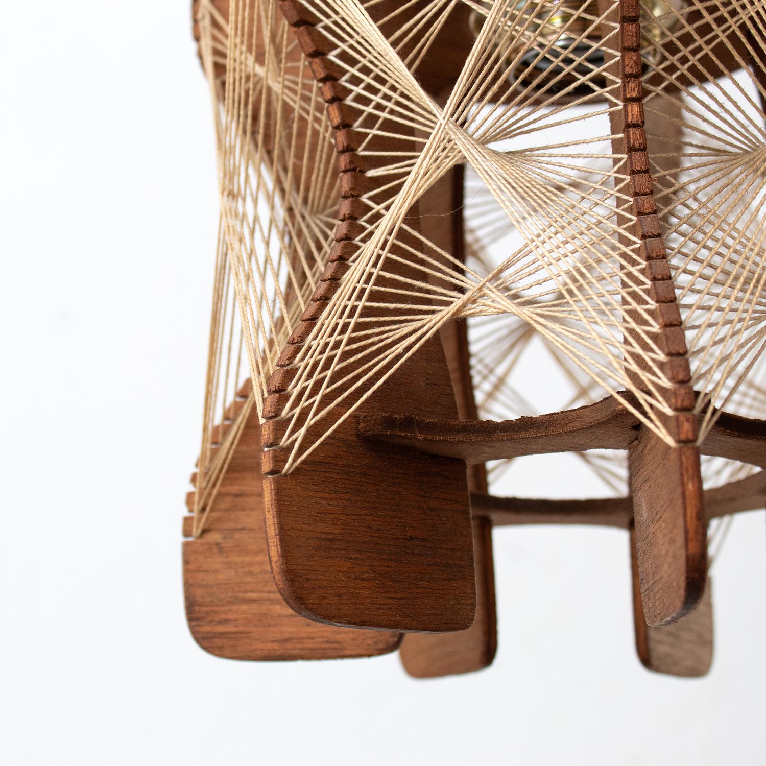 Vintage BOHO midcentury Fadenlampe aus Frankreich Ø 21 cm