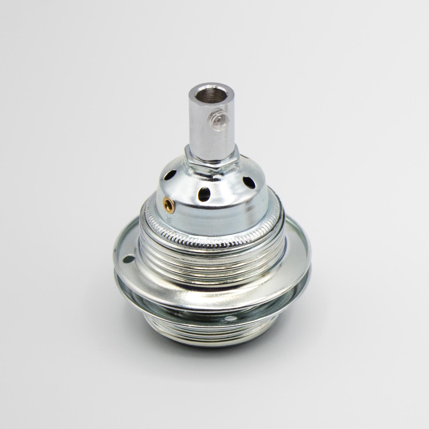 Fassung E27 Metall Klemmfassung mit Gewinderingen für Pendelleuchten Lampenbau - Lampenfassung