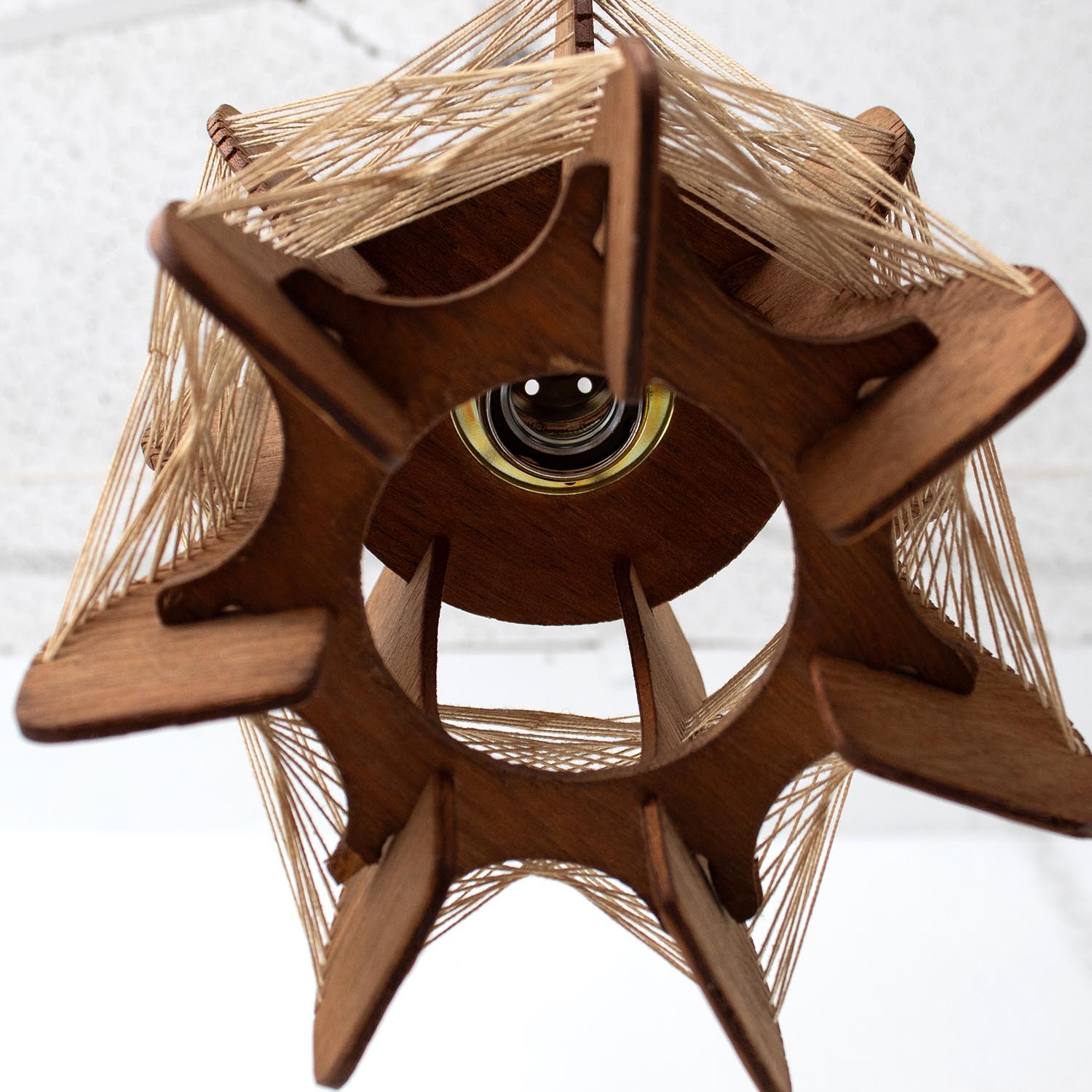 Vintage BOHO midcentury Fadenlampe aus Frankreich Ø 21 cm